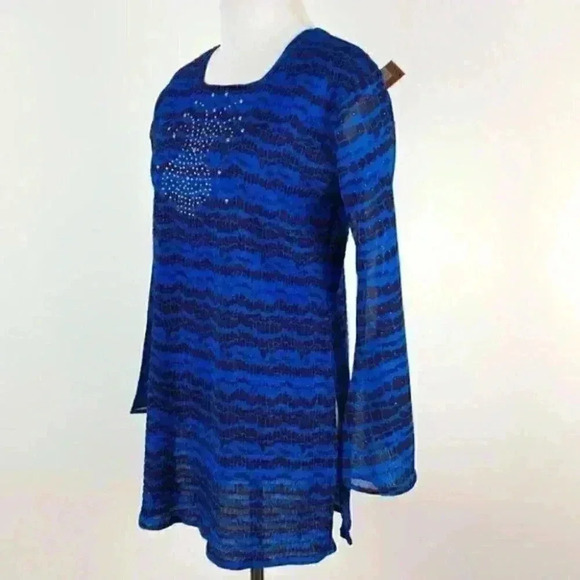 New Top 10 India tunic size FS black blue square - Picture 10 of 12